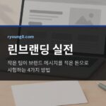 린브랜딩 실전, 작은 팀이 브랜드 메시지를 적은 돈으로 시험하는 4가지 방법 대표 이미지